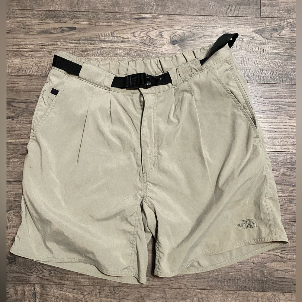 Vintage North Face Nylon Shorts Hiking Belted Outdoor Medium Pleated